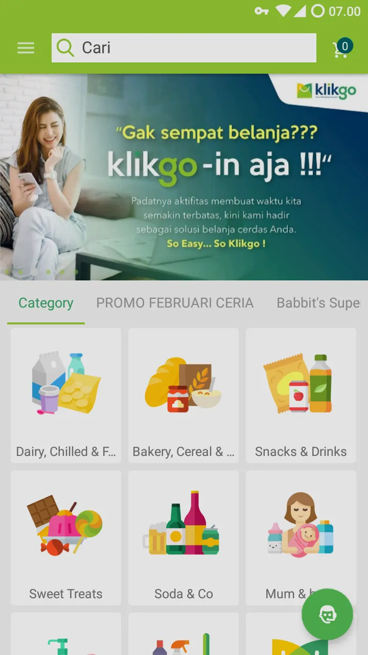 KlikGo — Home & promo carousel